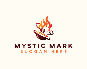 Roast Grill Flame  logo design