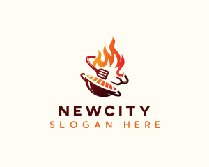 Roast Grill Flame  logo design