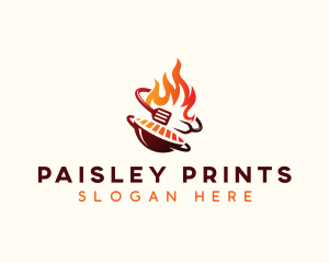 Roast Grill Flame  logo design