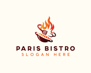 Roast Grill Flame  logo design