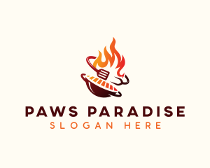 Roast Grill Flame  logo design