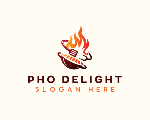 Roast Grill Flame  logo design