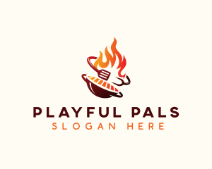 Roast Grill Flame  logo design