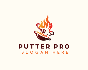 Roast Grill Flame  logo design