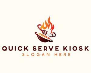 Roast Grill Flame  logo design