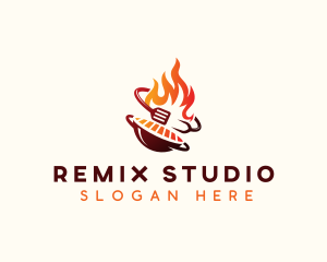 Roast Grill Flame  logo design