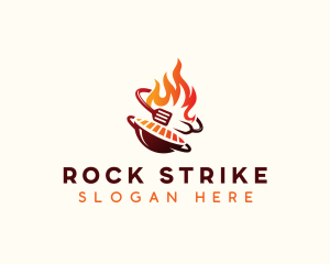 Roast Grill Flame  logo design