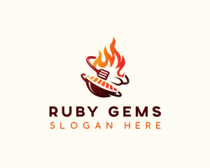 Roast Grill Flame  logo design