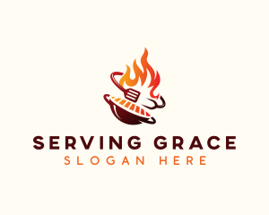 Roast Grill Flame  logo design