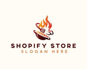 Roast Grill Flame  logo design