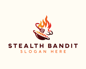 Roast Grill Flame  logo design