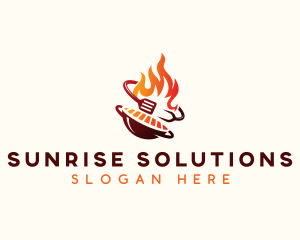 Roast Grill Flame  logo design