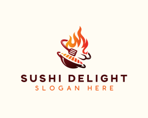 Roast Grill Flame  logo design