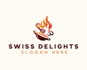 Roast Grill Flame  logo design