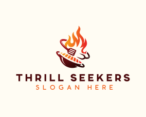 Roast Grill Flame  logo design