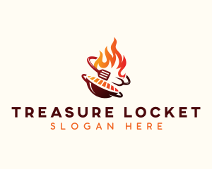 Roast Grill Flame  logo design