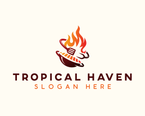 Roast Grill Flame  logo design