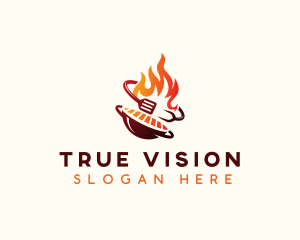 Roast Grill Flame  logo design