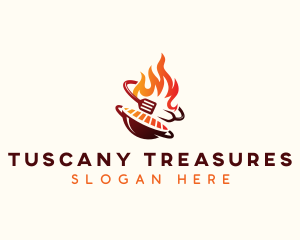 Roast Grill Flame  logo design