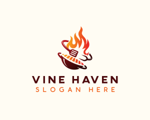 Roast Grill Flame  logo design