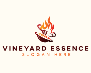 Roast Grill Flame  logo design