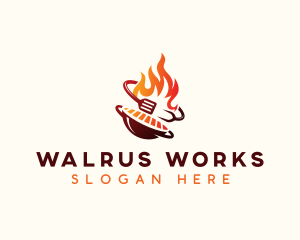 Roast Grill Flame  logo design