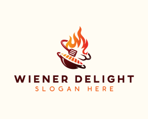 Roast Grill Flame  logo design