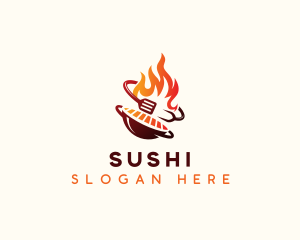 Roast Grill Flame  logo design