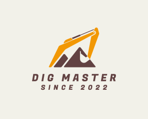 Excavator - Mountain Construction Excavator logo design