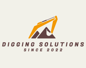 Excavator - Mountain Construction Excavator logo design