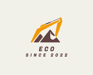 Heavy Equipment - Mountain Construction Excavator logo design