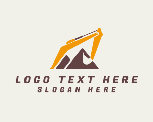 Mountain Construction Excavator Logo