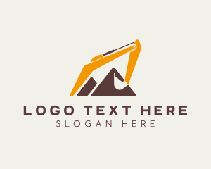 Excavator - Mountain Construction Excavator logo design