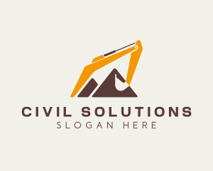 Mountain Construction Excavator logo design