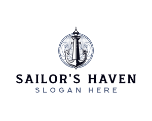 Sailor Anchor Lighthouse logo design