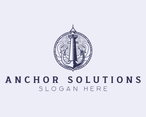 Sailor Anchor Lighthouse logo design