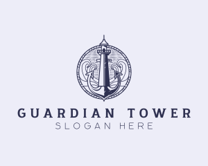 Sailor Anchor Lighthouse logo design