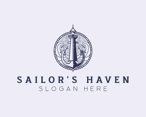 Sailor Anchor Lighthouse logo design