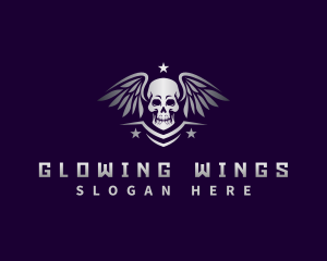 Wing Biker Skull logo design