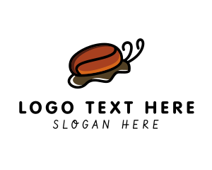 White And Brown - Coffee Bean Snail logo design
