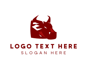 Horns - Angry Bull Head logo design