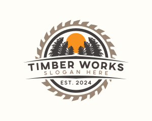 Sawmill - Wood Sawmill Workshop logo design