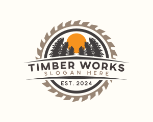 Wood Sawmill Workshop logo design