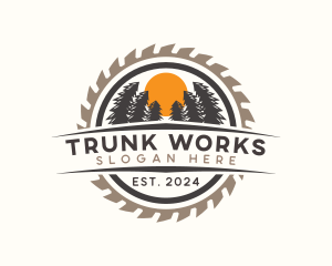 Trunk - Wood Sawmill Workshop logo design