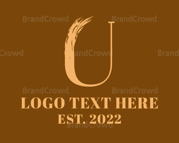 Brush Stroke Letter U Logo