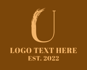 Orange - Brush Stroke Letter U logo design