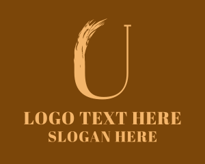 Brush Stroke Letter U Logo