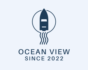 Ocean Water Motorboat logo design