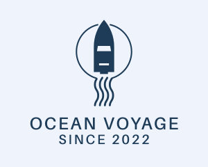 Ocean Water Motorboat logo design