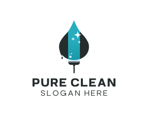 Squilgee Water Drop Cleaning logo design